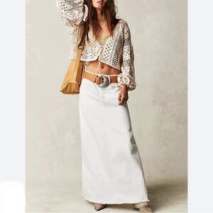 Free People White Maxi Skirt